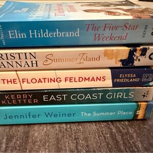 5-pack of vacation-themed paperback books